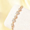 Brass Micro Pave Cubic Zirconia Link Chain Bracelets KK-R217-38G-2