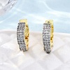 Brass Micro Pave Clear Cubic Zirconia Hoop Earrings EJEW-H158-16A-GP-2