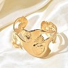 304 Stainless Steel Cuff Open Bangles for Women BJEW-F542-02G-1
