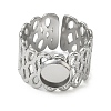 304 Stainless Steel Cuff Ring Components SA-CBA37BC-14A-P-2