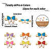 60Pcs 6 Colors 304 Stainless Steel Enamel Links Connectors STAS-CW0001-04-3