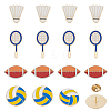 16Pcs 4 Styles Sport Enamel Lapel Pin Backs Brooch JEWB-AR0001-23-1