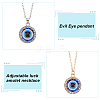 ANATTASOUL 2Pcs 2 Colors Blue Plastic Evil Eye with Crystal Rhinestone Pendant Necklaces Set NJEW-AN0001-25-3