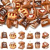 24Pcs 6 Styles Coffee Theme Opaque Resin Pendants RESI-YW0006-18-1