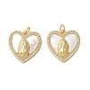 Brass Micro Pave Cubic Zirconia Pendants KK-U070-13A-G-1