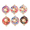 Printed Alloy Enamel Connector Charms AL-CBA2638-02-1