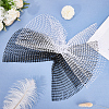 2Pcs 2 Colors Polyester Rhinestone Mesh Headpiece Cap for Women AJEW-CY0001-64-3