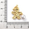 Santa Claus Brass Micro Pave Cubic Zirconia Pendants KK-Q010-03G-3