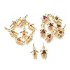 Brass Micro Pave Cubic Zirconia Pendants KK-D339-02G-01-2