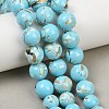 Synthetic Turquoise and Sea Shell Assembled Graduated Beads Strands GG-CBA2AE1-A07-D-1