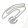 Non-Tarnish Horse Shoes with Couple 304 Stainless Steel Pendant Necklaces for Women and Men NJEW-F324-04P-2