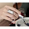 Alloy Acrylic Cuff Open Rings WG8CAE0-01-3