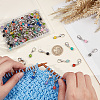 120Pcs 12 Colors Round Glass Pendant Stitch Markers HJEW-NB00017-3