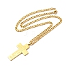 304 Stainless Steel Cross Pendant Necklaces NJEW-M197-04G-1