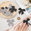 CRASPIRE 8Pcs 2 Colors Bowknot Hotfix Rhinestone Appliques DIY-CP0009-66-3