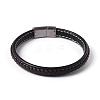 Leather Braided Cord Bracelets BJEW-E293-02P-1