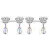 304 Stainless Steel Cubic Zirconia Nipple Rings WG0A897-06-1