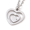 304 Stainless Steel Heart Pendant Necklaces NJEW-JN03518-01-4