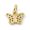 Brass Micro Pave Clear Cubic Zirconia Butterfly Charms ZIRC-F132-43G-2