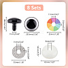   8 Sets Glitter Plastic Safety Craft Eye DOLL-PH0001-52-2