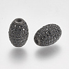 Brass Micro Pave Cubic Zirconia Beads ZIRC-G132-26B-1