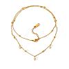 French Style 304 Stainless Steel Cable Chain Double Layer Bracelets IW3608-7