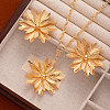 Flower Alloy Pendant Necklaces & Stud Earrings Sets FS-WGA42C5-08-1