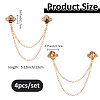 4Pcs Bee Zinc Alloy Rhinestone Fringed Brooches JEWB-FH0002-33KCG-2