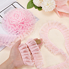 8 Yards Polyester Pleated Lace Trim OCOR-WH0080-87D-3