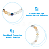 FIBLOOM 8Pcs 8 Style Natural & Synthetic Mixed Gemstone & Evil Eye Round Beaded Stretch Bracelets Set BJEW-FI0001-48-4