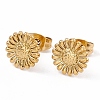 Ion Plating(IP) 304 Stainless Steel Sunflower Stud Earrings for Women X-EJEW-G338-05G-1