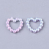 Rainbow ABS Plastic Imitation Pearl Linking Rings OACR-T015-04-01-2