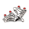 304 Stainless Steel Rhinestone Pendants STAS-P443-02AS-2