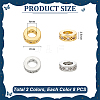 16Pcs 2 Colors Brass Micro Pave Clear Cubic Zirconia European Beads OPDL-UN0001-08-3