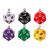 6Pcs 6 Colors Opaque Acrylic Pendants MACR-FP0001-25-3