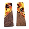 Opaque Resin & Walnut Wood Pendants RESI-T058-04J-2
