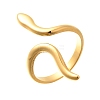 Snake 304 Stainless Steel Open Cuff Rings for Women RJEW-M046-02G-2