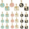 4 Sets Flower Alloy Enamel European Dangle Charms Sets PALLOY-AR0001-35-1