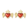 Brass Enamel Stud Earrings for Women EJEW-A126-05D-G-2