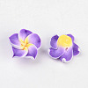 Handmade Polymer Clay 3D Flower Plumeria Beads X-CLAY-Q192-12mm-M-3