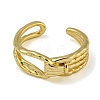 Knot Brass Open Cuff Rings for Women RJEW-Z050-04G-2