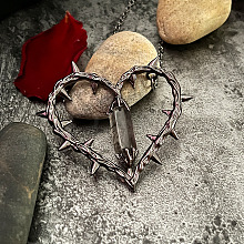 Gothic Witch Heart Thorn Pendant Unisex Vintage Thorn Love Necklace ST5385012