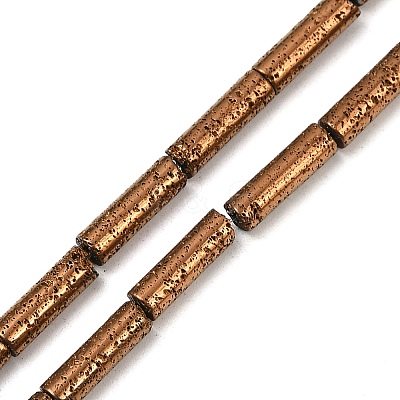 Electroplated Natural Lava Rock Beads Strands G-K388-03B-04-1