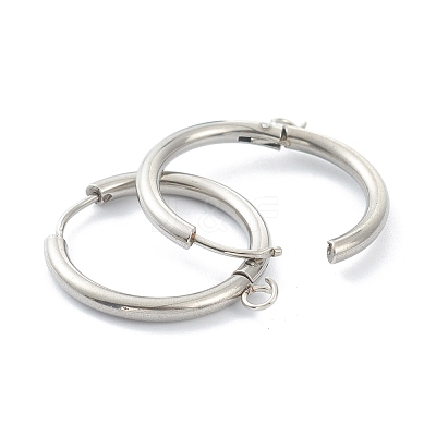 Tarnish Resistant 201 Stainless Steel Huggie Hoop Earring Findings STAS-P283-01I-P-1