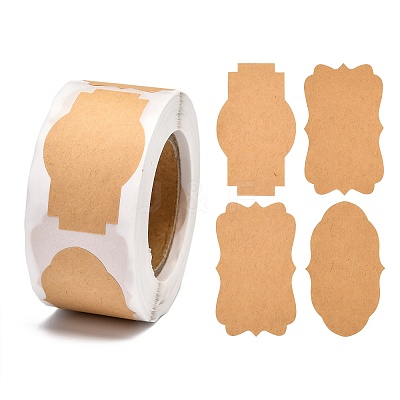 Self Adhesive Kraft Paper Label Tag Stickers DIY-WH0148-19-1
