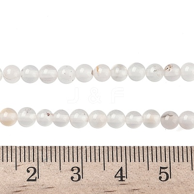 Natural Dendritic Agate Beads Strands G-C011-4mm-01-1