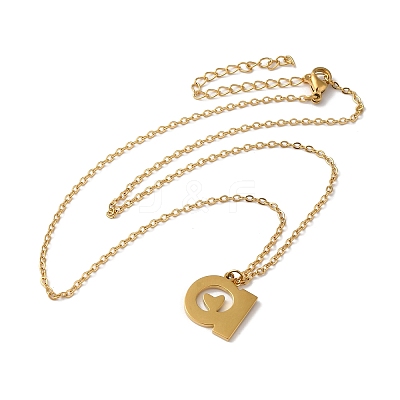 304 Stainless Steel Pendant Necklaces NJEW-H036-02G-A-1