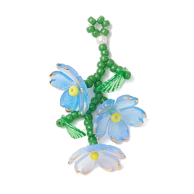 Acrylic Flower Pendants PALLOY-TA00252-1