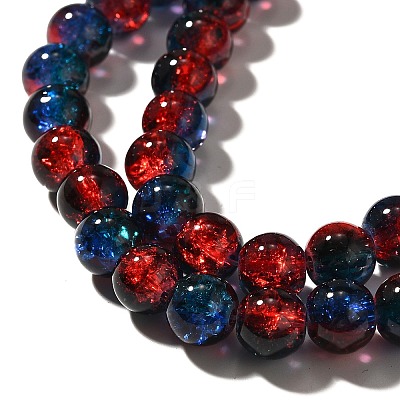Crackle Glass Beads Strands X1-CCG-C002-8mm-10-1