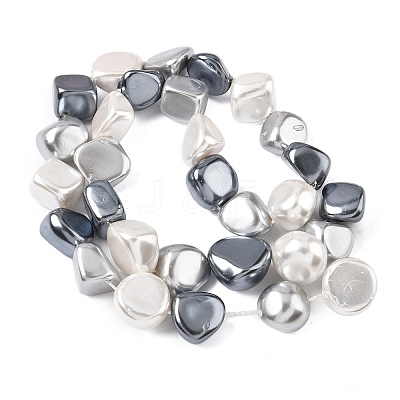 Electroplated Shell Pearl Beads Strands BSHE-D301-02F-1